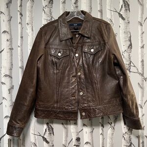 GAP Vintage Brown Leather Jacket